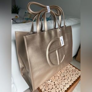 Large Gold Telfar Shopping Bag